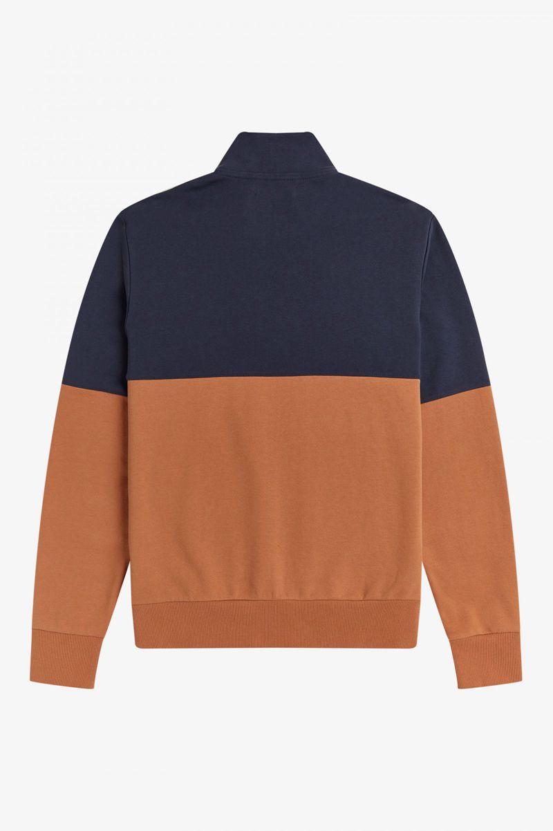 Bronze Fred Perry Colour Block Half Zip Men's Sweatshirts | PH 1565AHKP